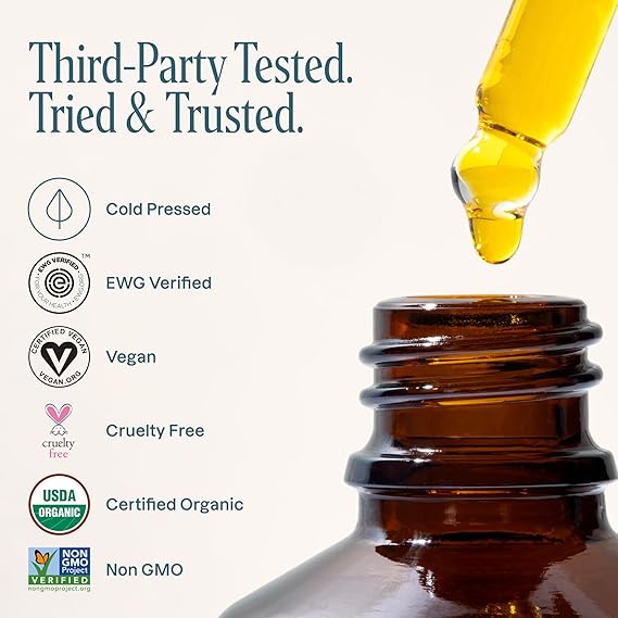 Cliganic Organic Rosehip Seed Oil for Face, 100% Pure | Natural Cold Pressed Unrefined Non-GMO | Carrier Oil for Skin