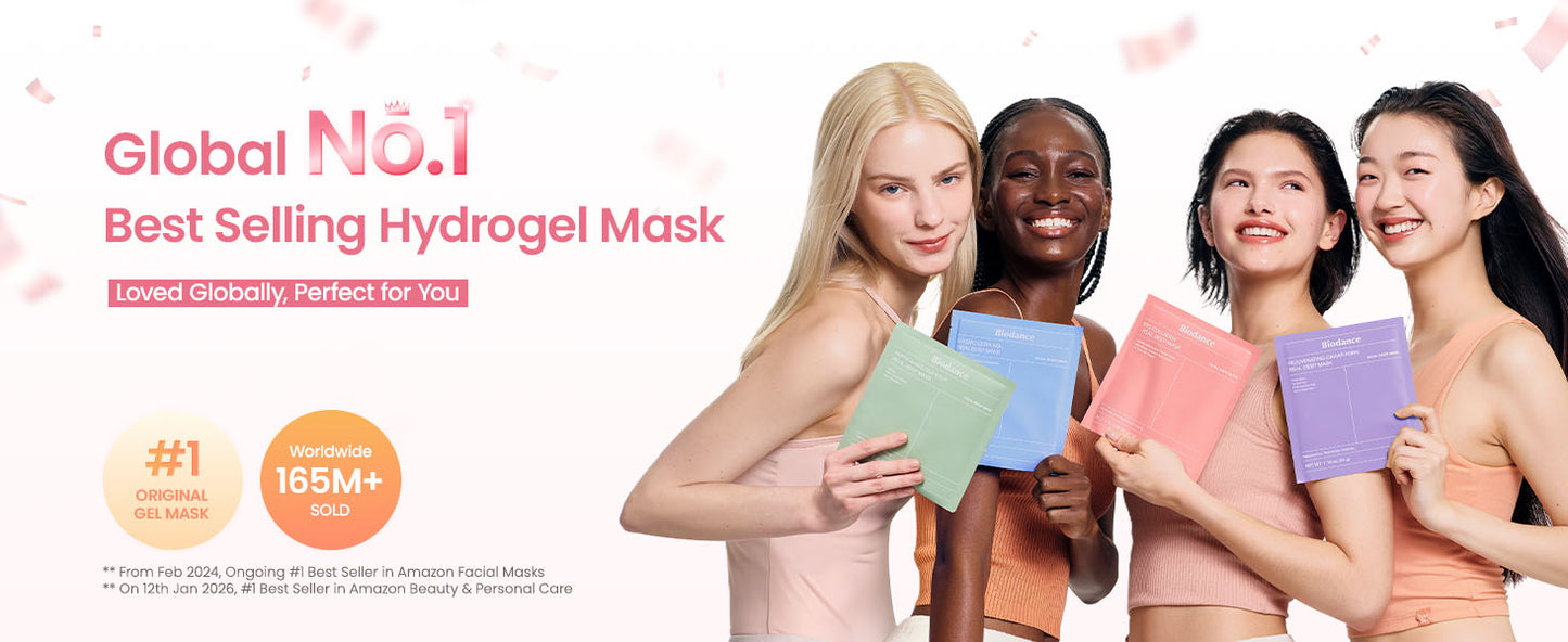 BIODANCE Bio-Collagen Real Deep Mask, Hydrating Overnight Hydrogel Face Mask, Pore Minimizing, Elasticity, Plumping Improvement, Korean Skin Care | 1.19oz(34g) x 4ea