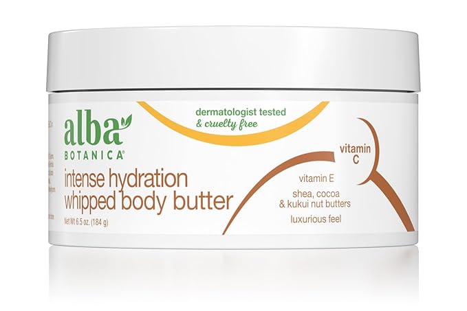 Alba Botanica Whipped Body Butter – Intense hydration with shea, cocoa & kukui nut butters. 6.5 oz.