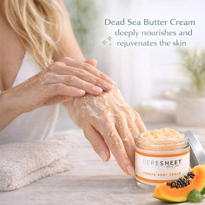 Papaya Body Butter Butter Cream – Lightweight Hydrating Moisturizer with Papaya Extract, Shea Butter & Almond Oil – Fast-Absorbing, Non-Greasy Body Cream for All Skin Types