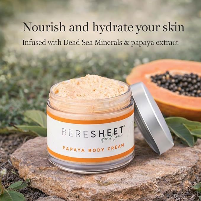 Papaya Body Butter Butter Cream – Lightweight Hydrating Moisturizer with Papaya Extract, Shea Butter & Almond Oil – Fast-Absorbing, Non-Greasy Body Cream for All Skin Types